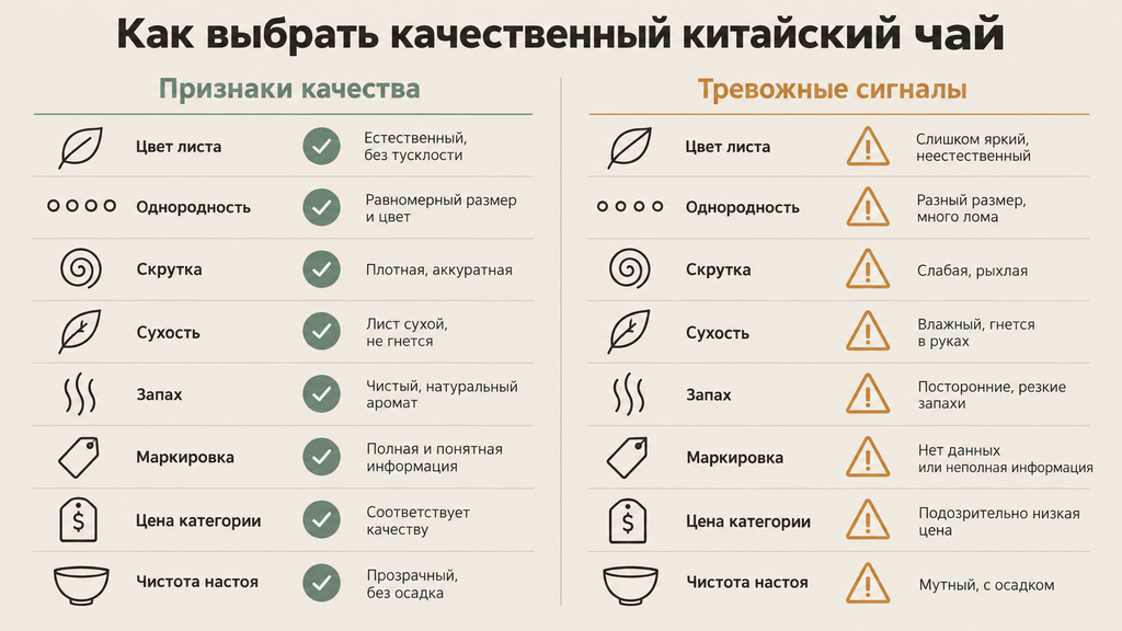Чек-лист как выбрать качественный китайский чай 8 признаков качества и тревожные сигналы