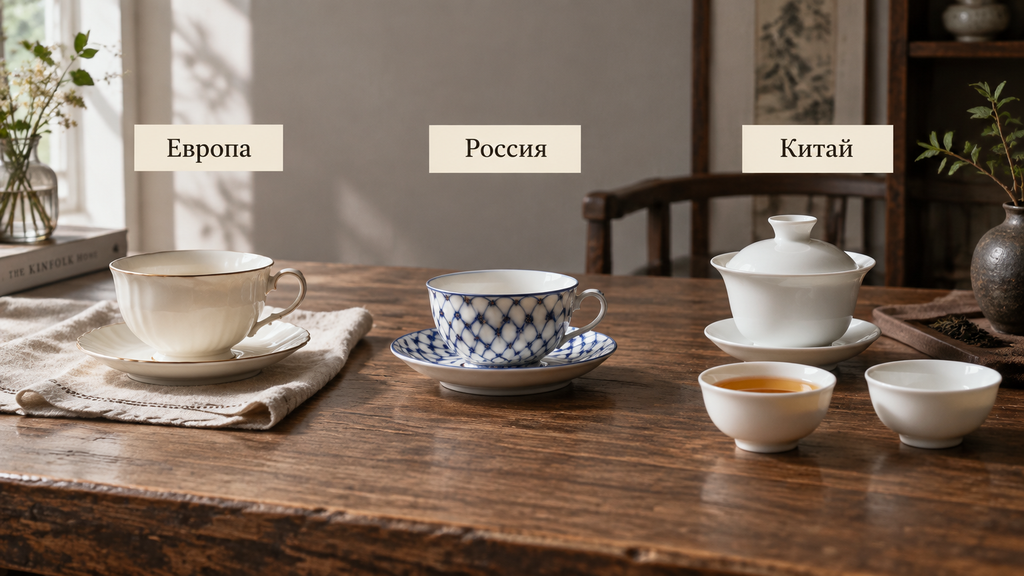 Три чайных набора: европейский, российский и китайский фарфор для разных сценариев чаепития