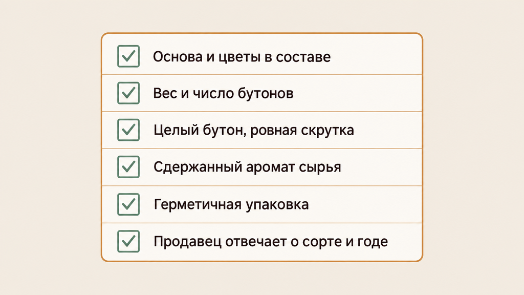 Чек-лист из шести пунктов для проверки качества цветущего чая перед покупкой