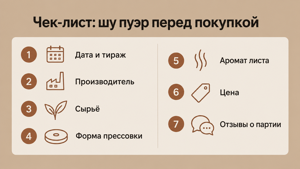 Чек-лист выбора шу пуэра: семь проверок перед покупкой