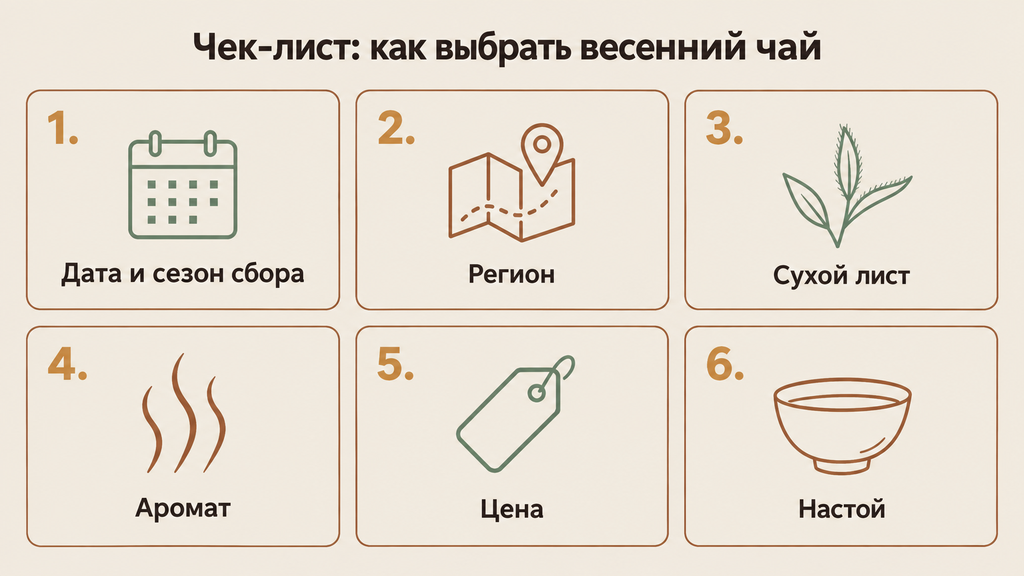 Чек-лист покупки весеннего чая: шесть шагов проверки качества