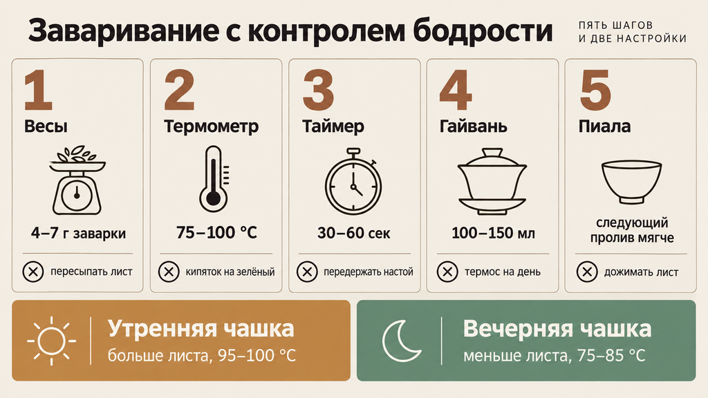 Пять шагов и две настройки: пошаговая инструкция по завариванию чая для утра и вечера