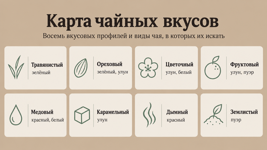 Карта чайных вкусов: восемь основных профилей и виды чая
